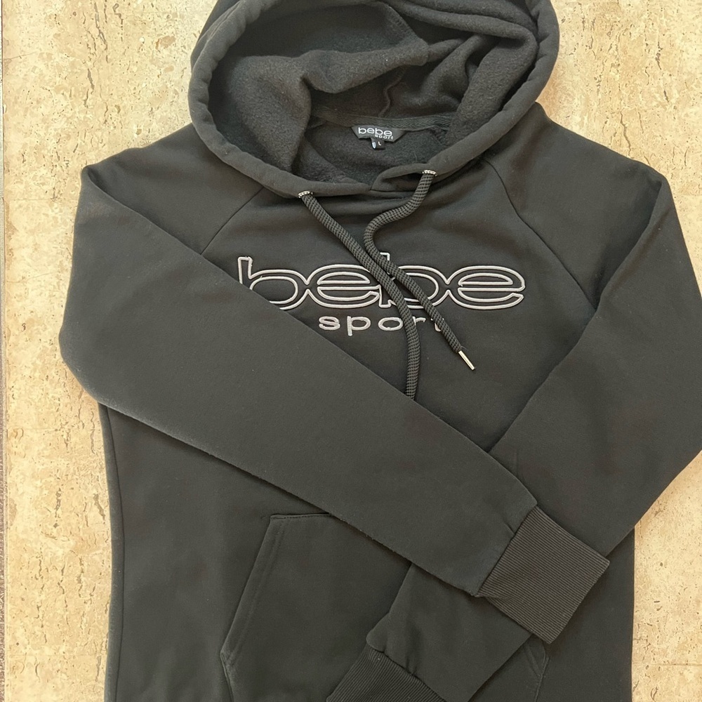 BeBe Sport Embroidered Logo Fleece Lined Hoodie Size Large